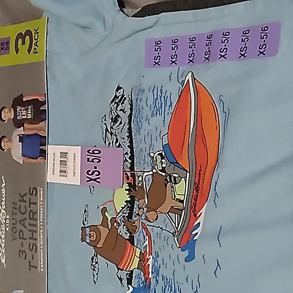 3 Pack Youth t-shirts boys size XS 5/ 6 Gray, Blue & Light Blue - Picture 2 of 12